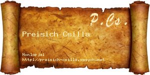 Preisich Csilla névjegykártya